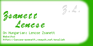 zsanett lencse business card